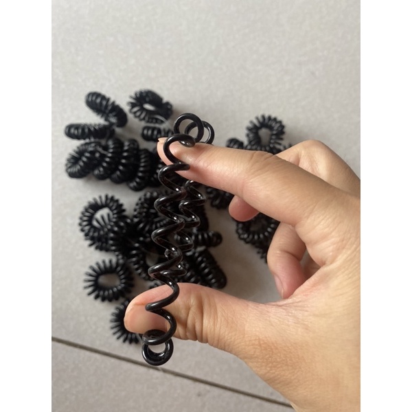 Dây buộc tóc lò xo , dây chun buộc tóc nhựa xoắn đen ,hàng đẹp