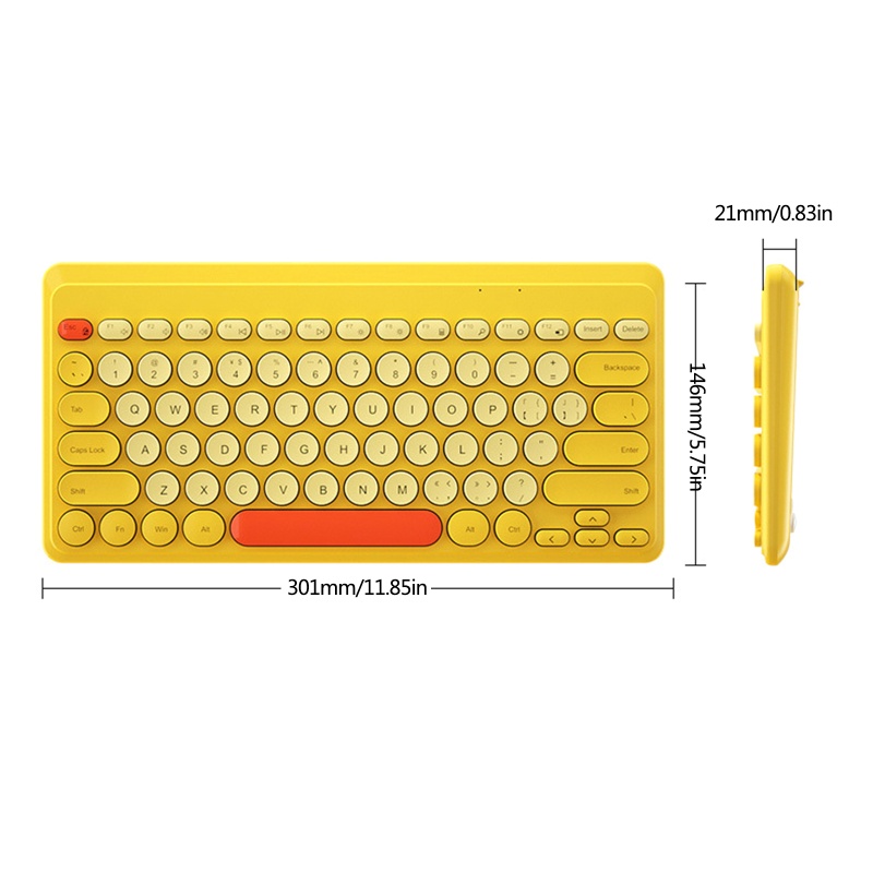Bàn Phím Tròn Mini 2.4G Di Động Kèm Sạc USB Tiện Dụng Cho Home Offi