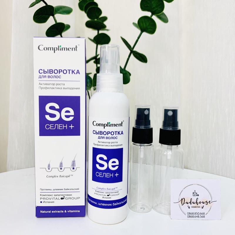 Xịt tóc và Serum tóc Compliment Selen ngừa và giảm rụng, kích thích mọc tóc