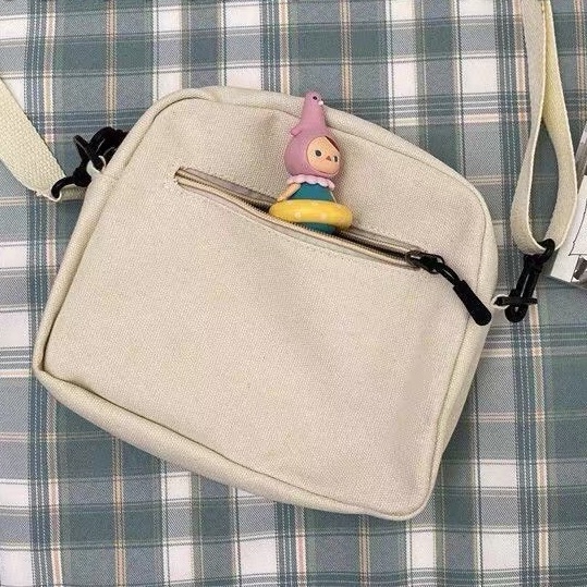 Túi đeo chéo mini vải canvas Lovely Bear dễ thương ( chưa kèm phụ kiện)