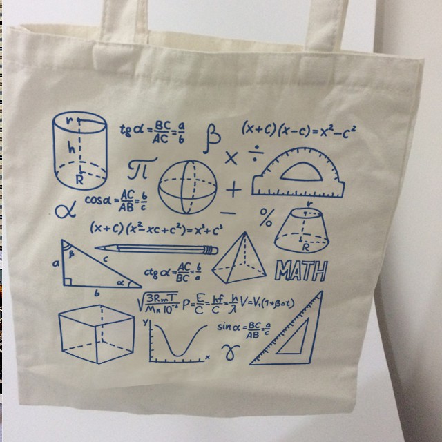 Túi Tote Canvas In Hình Toán Học, Hóa Học, Vật Lý