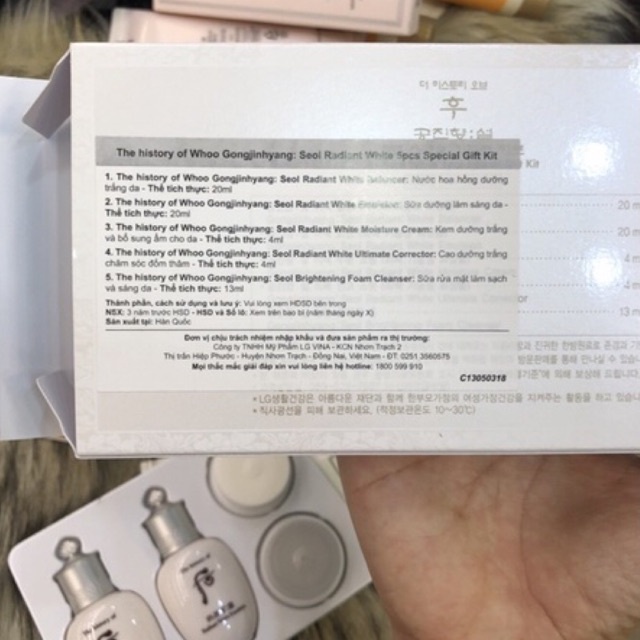 SET WHOO TRẮNG 5 SẢN PHẨM MINI_mờ nám sạm tàn nhang