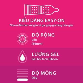 [bcs] Hộp Bao Cao Su Durex Invisible Tăng Khoái Cảm Kéo Dài Thời Gian Tình Dục 3 Cái Một Hộp