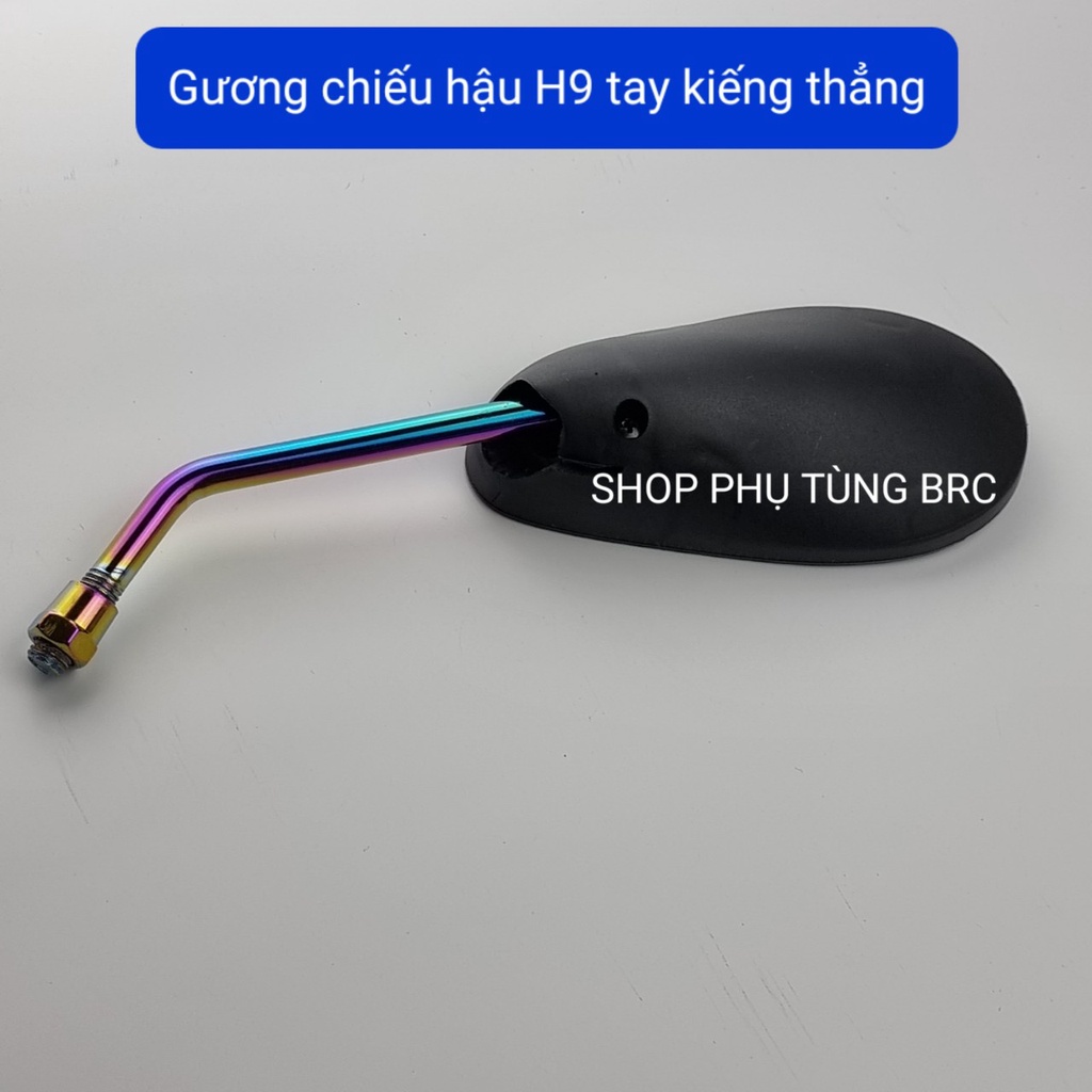 Gương chiếu hậu H9 tay kiếng mạ titan ( SL: 1 cây GẮN BÊN TRÁI, có 2 loại tay cong và tay thẳng cho khách chọn ).