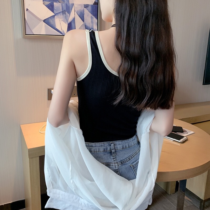 Áo hai dây nữ, bra nữ thân dài phong cách thể thao Hàn Quốc chất cotton co giãn có đệm ngực hàng loại 1 | BigBuy360 - bigbuy360.vn