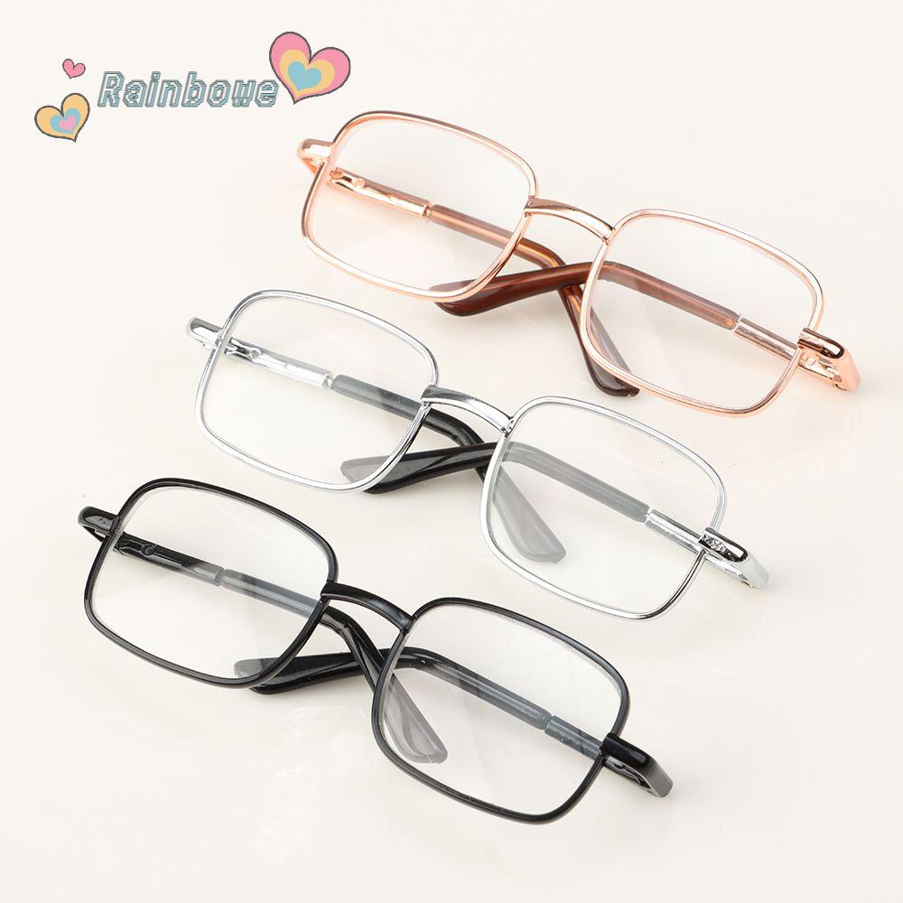 RAINBOW Mini American Grils Glasses Metal Pet Glasses Miniature Doll Glasses Cute Doll Accessories Toy Photo Props Plush Doll Toys Eyeglasses/Multicolor