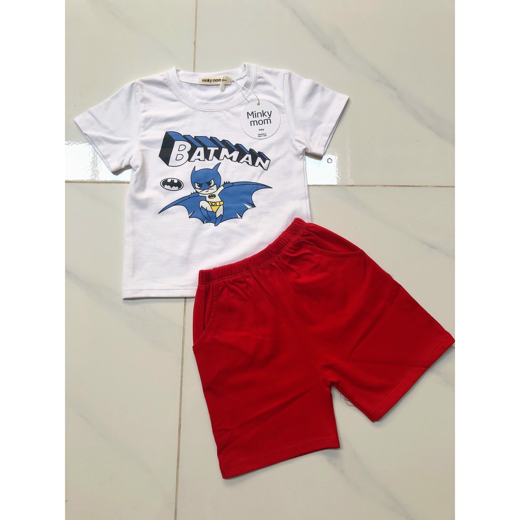 [HCM] Đồ bộ siêu nhân Bad man cho bé trai 5-18kg, vải Cotton 4 chiều chính phẩm thun Sài Gòn