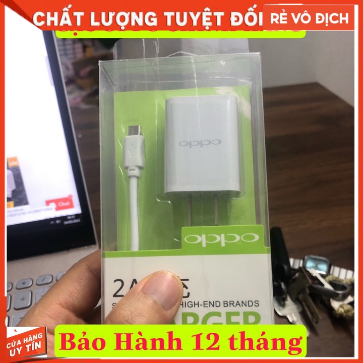 Bộ sạc Oppo gồm củ và cáp 2A có cổng USB tiện dụng hỗ trợ sạc nhanh, Bảo hành 12 Tháng