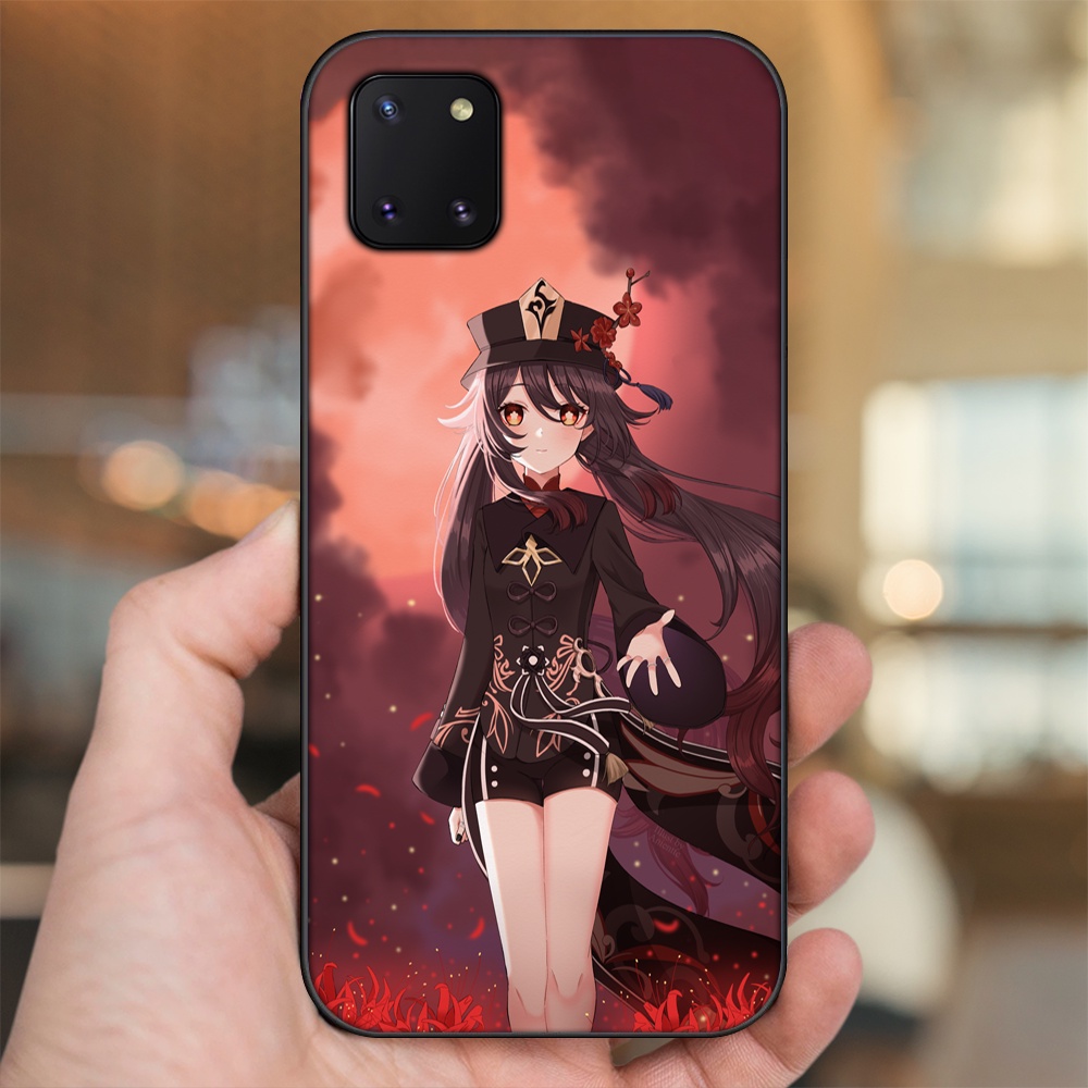 Ốp lưng Samsung Note 10 Lite viền đen in hình Hutao Genshin Impact