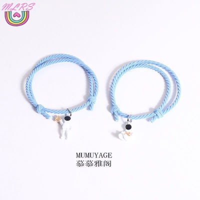 Một Cặp Vòng Tay/Vòng Tay Hình Phi Hành Gia/Phi Hành Gia Sáng Tạo Có Thể Điều Chỉnh Làm Quà Tặng Tình Bạn Cho Cặp Đôi Nam Nữ