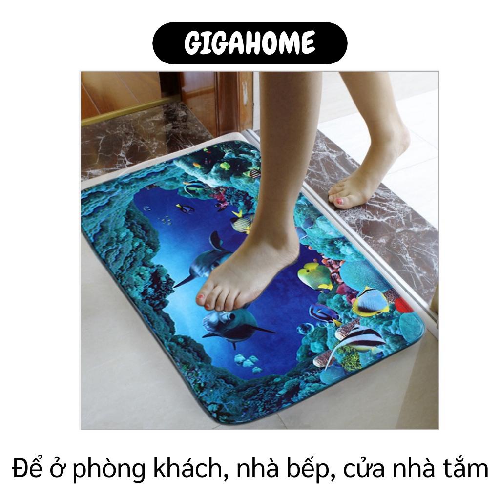 Thảm Lau Chùi Chân GIGAHOME Hình 3D Đẹp Mắt Để Nhà Tắm Chống Trượt, Siêu Thấm Hút 4303