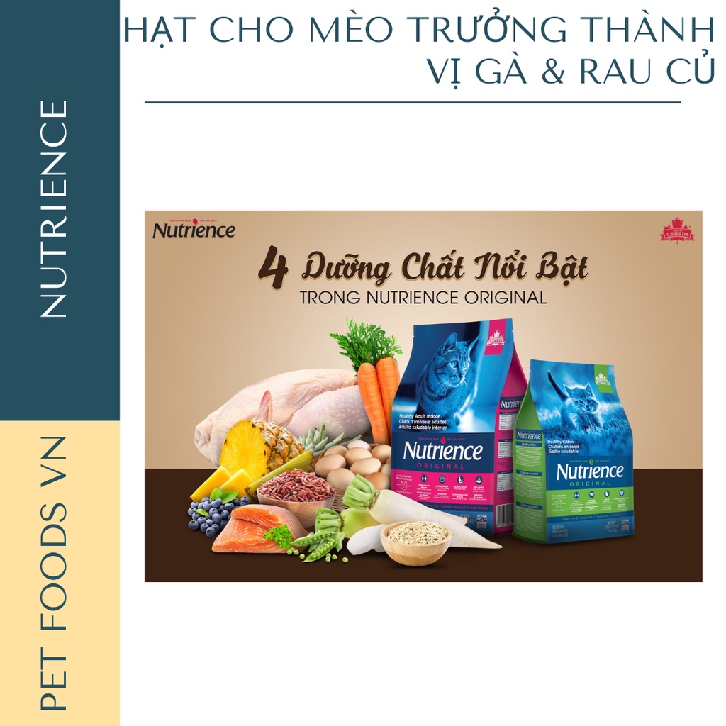 Hạt cho mèo trưởng thành NUTRIENCE Original Cat 500g vị Gà