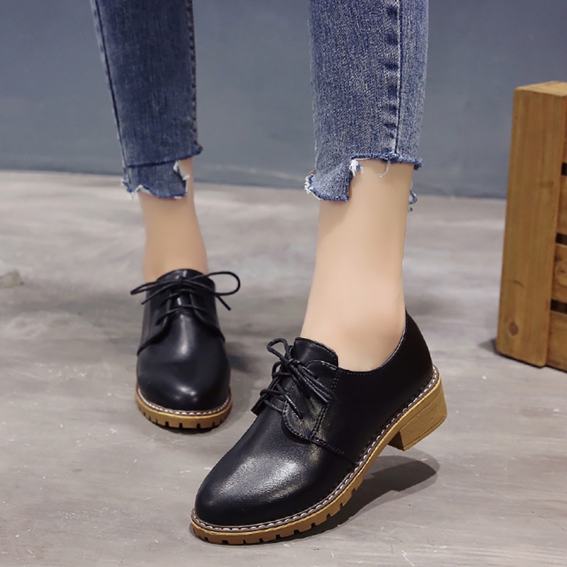 Giày Oxford Nữ Gót Cao Da Mềm Phong Cách Nữ Tính Hàn Quốc MPS259 - Mery Shoes