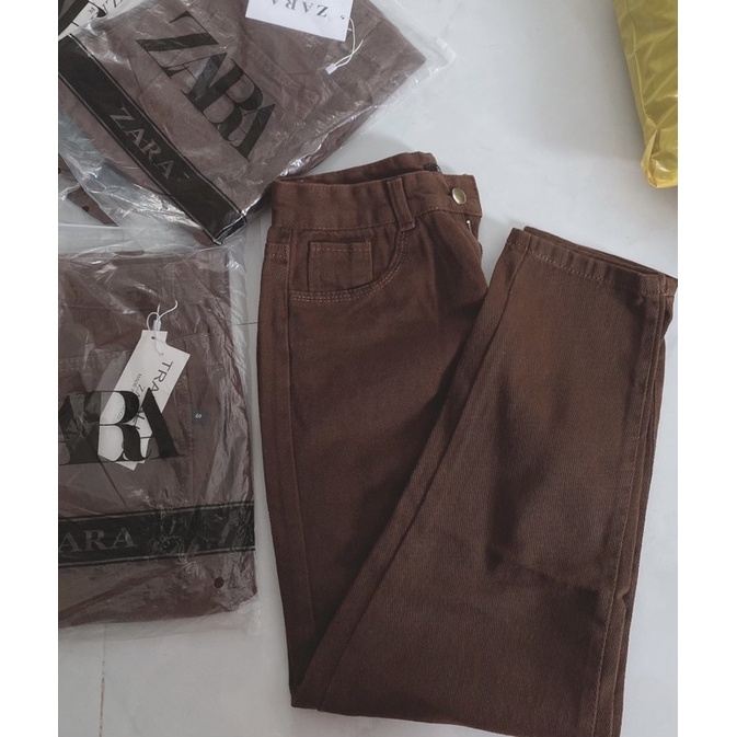 Quần jeans baggy nâu ( chất đẹp )