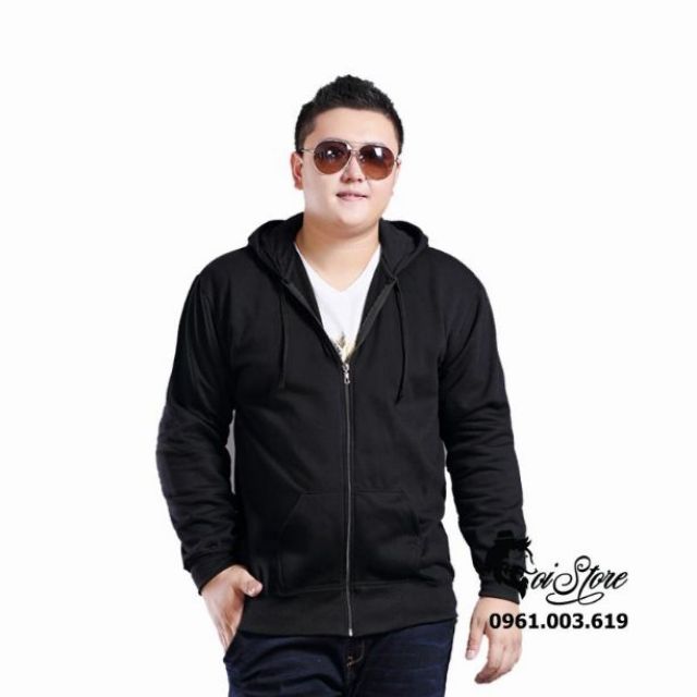 Áo khoác Nam Nữ Bigsize 40-120KG Dây Kéo Mũ To Trùm Đầu Sói - Mã 38 | BigBuy360 - bigbuy360.vn