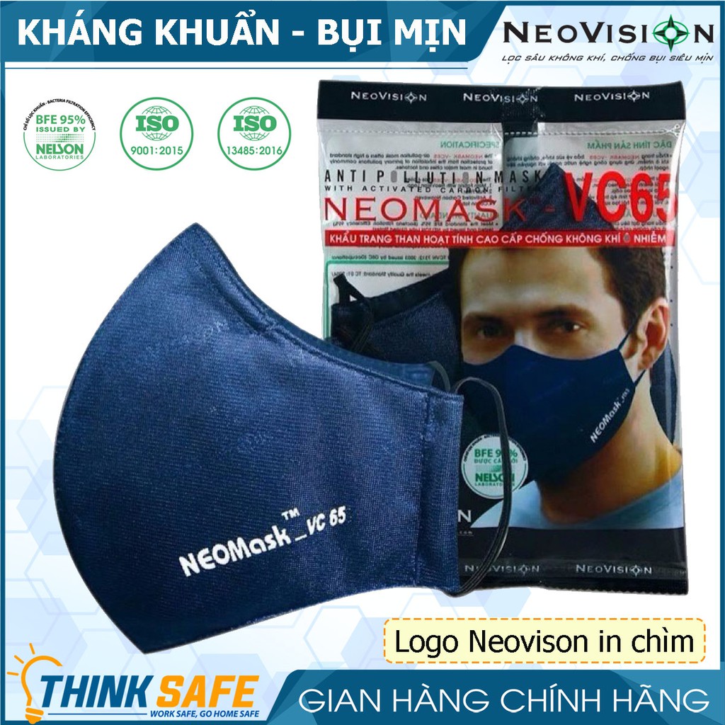 Khẩu trang NeoMask VC65 than hoạt tính, lọc bụi mịn khói xe, vải mịn không sờn, dễ đeo giặt và tái sử dụng nhiều lần | BigBuy360 - bigbuy360.vn