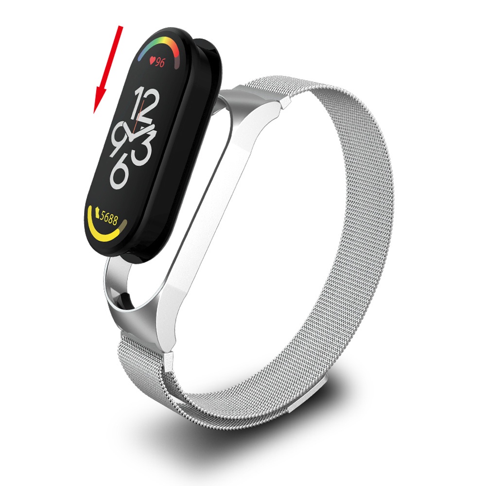 Dây Đeo Inox Cho Đồng Hồ Thông Minh Xiaomi Mi Band 7 6 5 4 3
