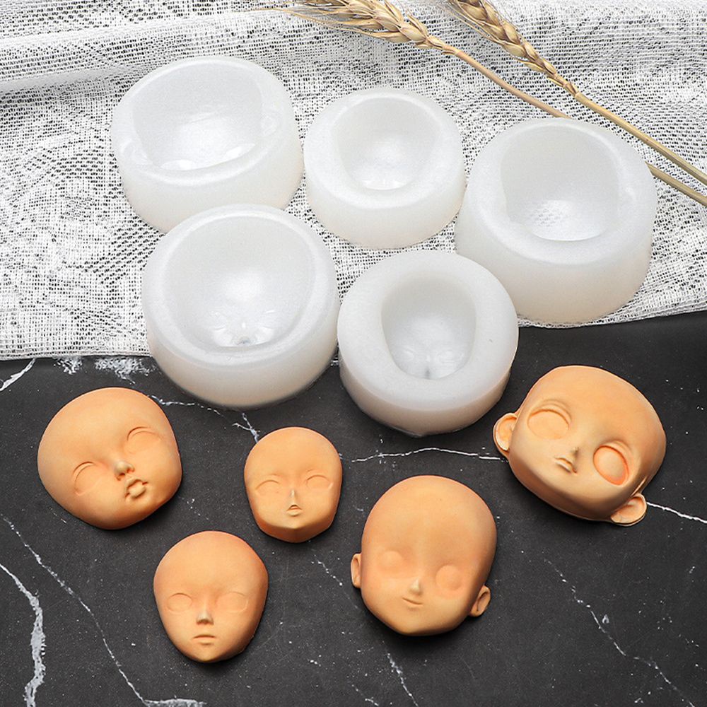 Khuôn Silicone Tạo Hình Đầu Búp Bê 3D Trang Trí Bánh