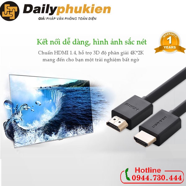 Dây HDMI 10m tròn UGREEN 10110 dailyphukien