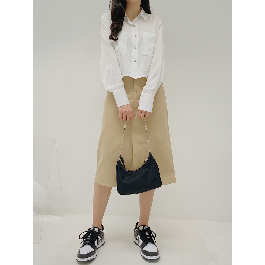 TYRIBEE - Áo sơ mi croptop 2 túi