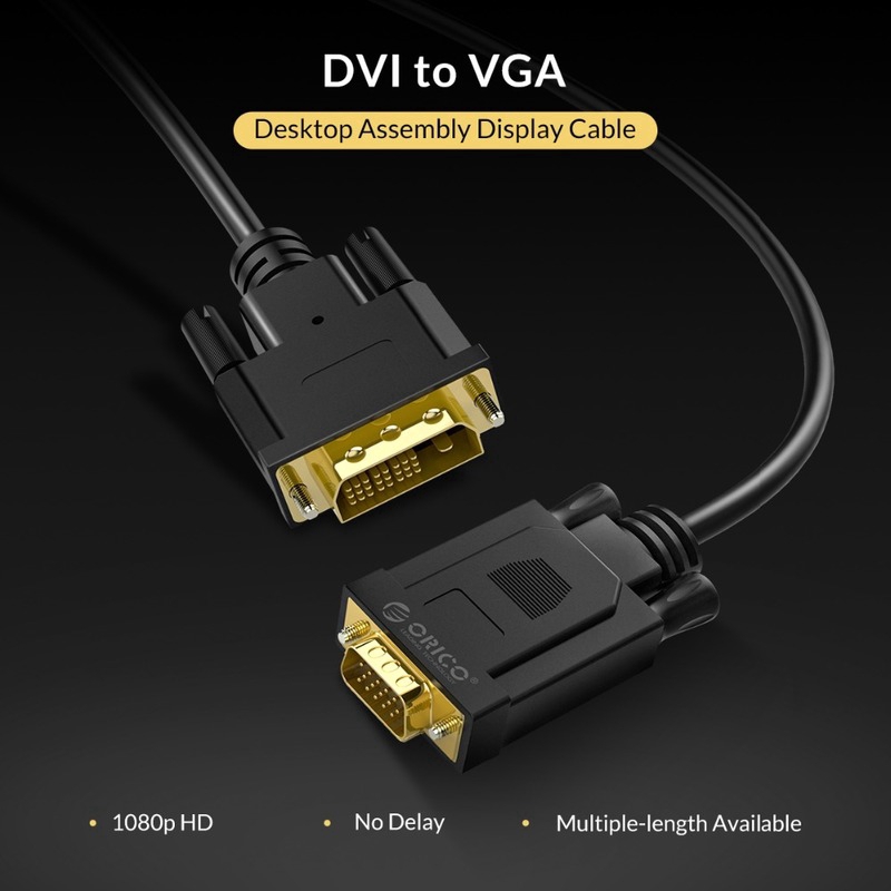 Dây cáp chuyển đổi ORICO DVI sang VGA 1080P 60HZ DVI 24 + 1/ DVI 24 + 5 đầu cắm tiện lợi