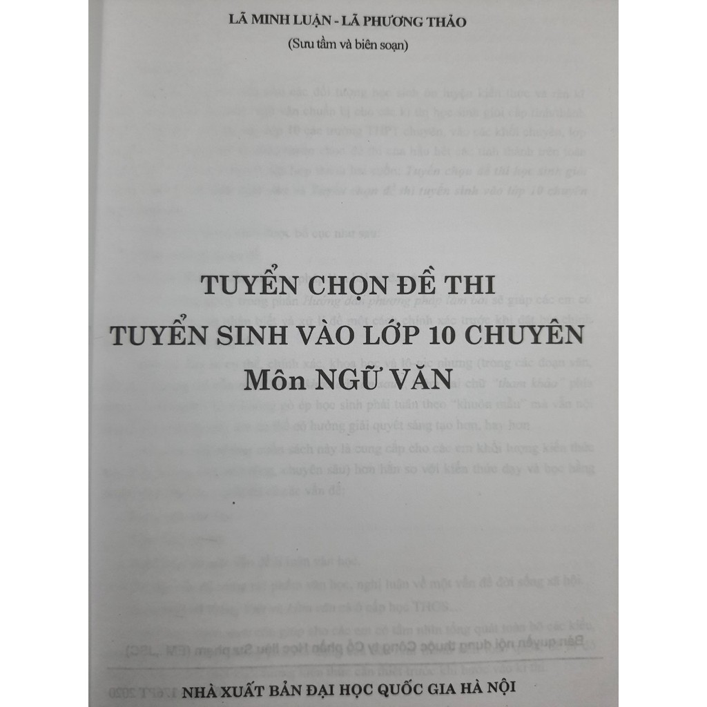 Sách - Tuyển chọn đề thi tuyển sinh vào lớp 10 chuyên môn Ngữ văn | BigBuy360 - bigbuy360.vn