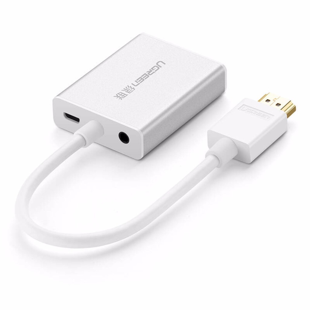 Bộ chuyển tín hiệu HDMI sang VGA kèm theo âm thanh dài 15CM UGREEN MM102 - Hàng phân phối chính hãng - Bảo hành 18 tháng