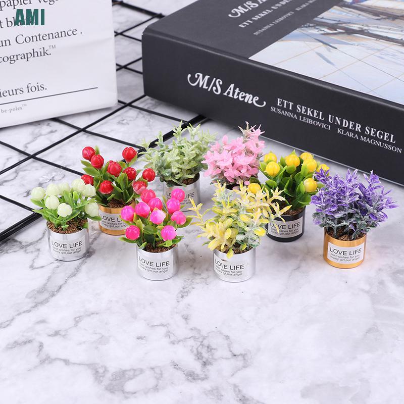 1 Chậu Hoa Oải Hương Trang Trí Nhà Búp Bê Tỉ Lệ 1: 12