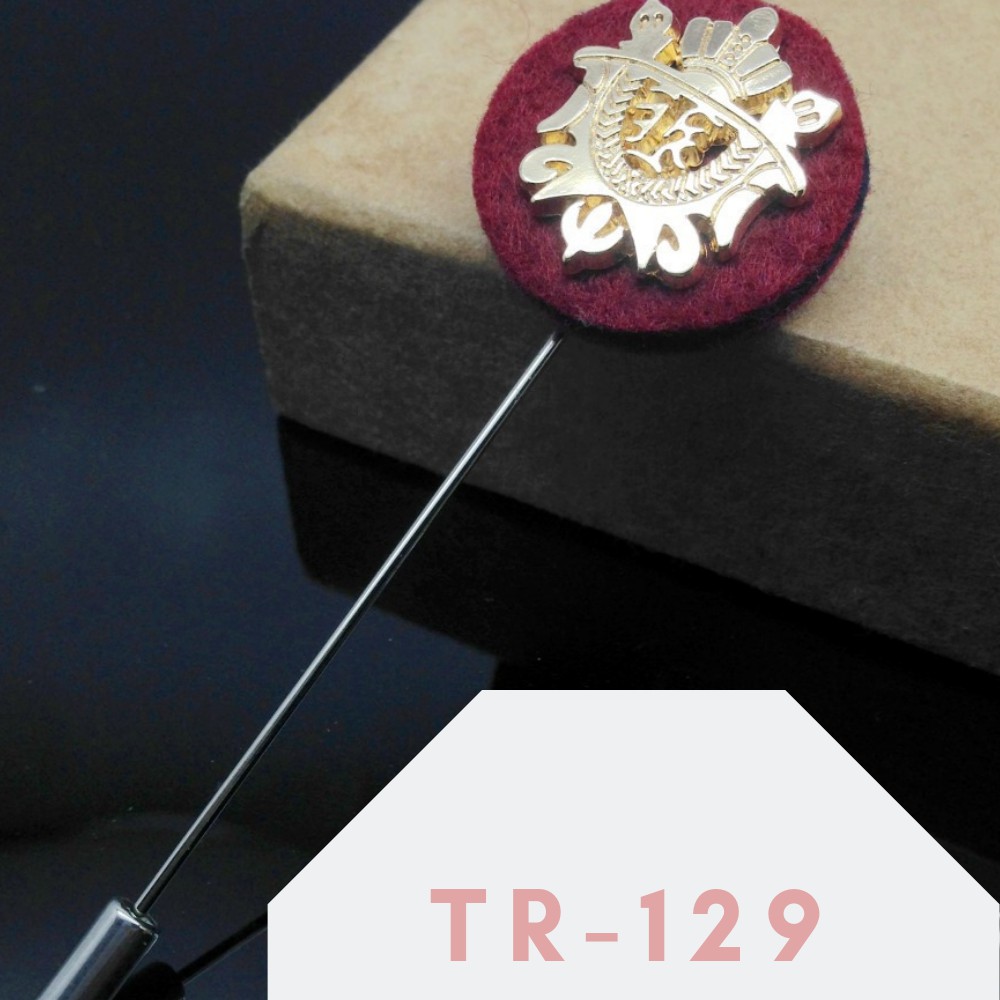 Trâm ghim cài áo hình vòng tròn đỏ huy hiệu - TR-129 - AdamZone
