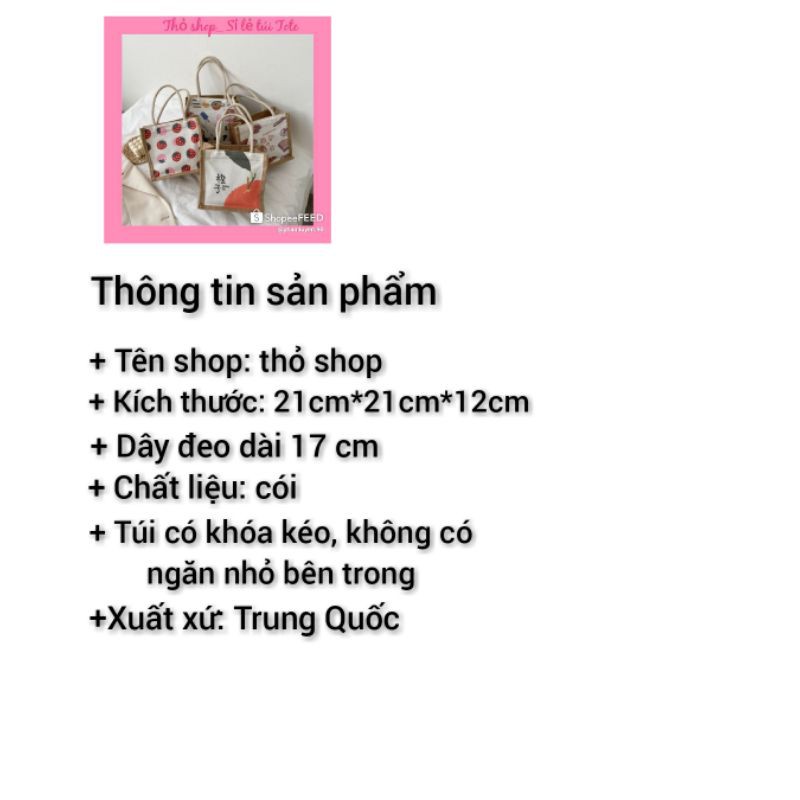 Túi xách cói in hình phong cách Vintage siêu hót | WebRaoVat - webraovat.net.vn