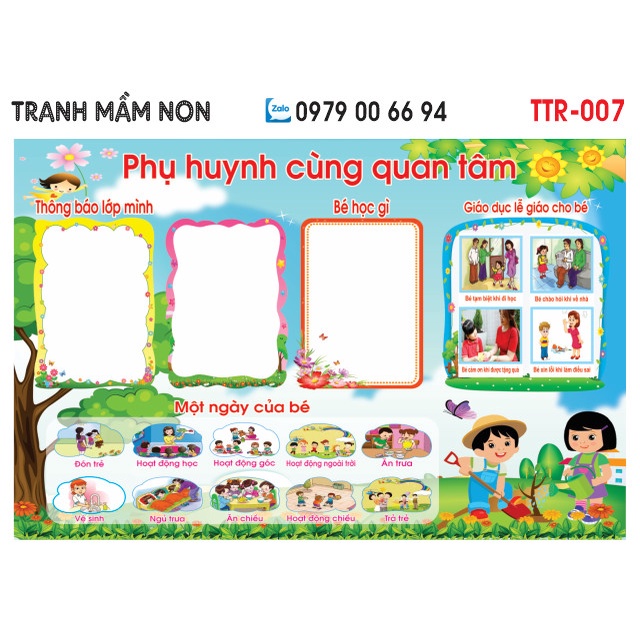 Decal mầm non-GÓC TUYÊN TRUYÊN - 2 khổ lớn 127x80