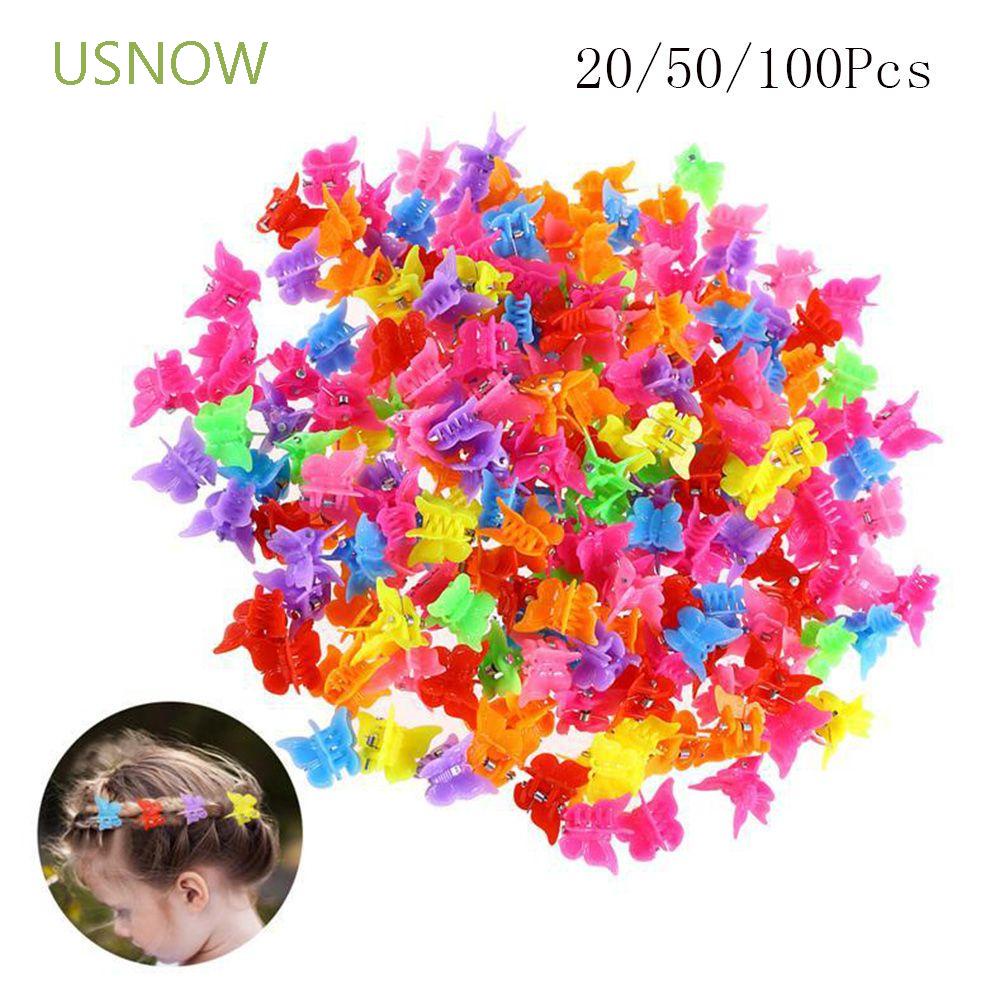 USNOW Hair Accessories Headwear Plastic Hairpin Claw Clips 20/50/100Pcs Fashion Baby Children Mini Clips Mixed Color Butterfly Hair Clips