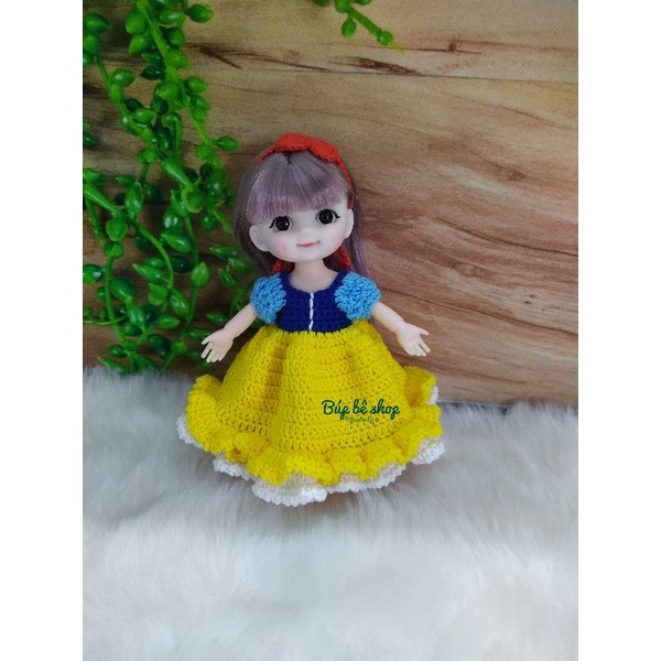 Đầm công chúa bạch tuyết cho búp bê Baboliy, búp bê 16cm