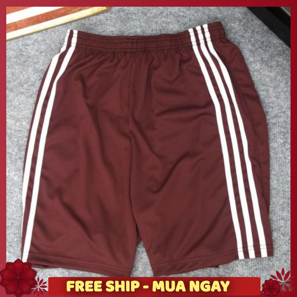 Quần Đùi Nam 3 SỌC - Quần Short nam vải thun 3 sọc thể thao mặc nhà 1 size từ 40-70kg | BigBuy360 - bigbuy360.vn