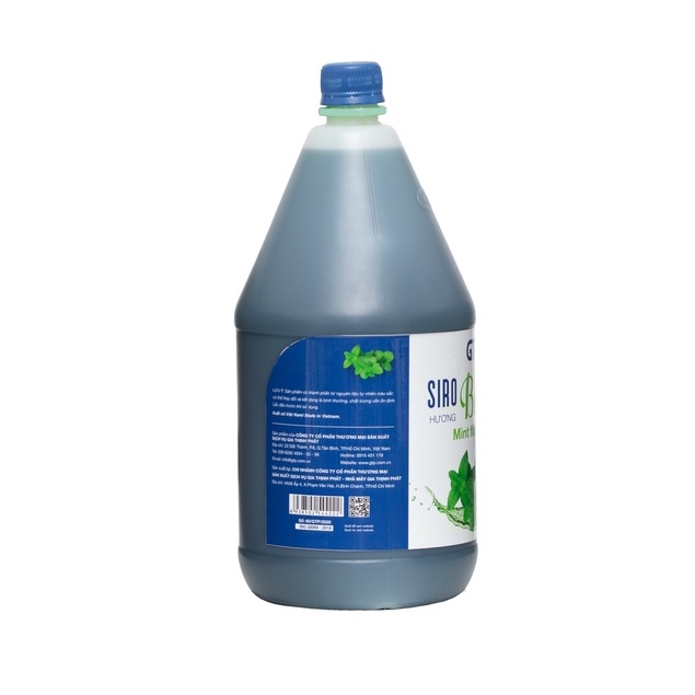 Siro GTP Bạc Hà chai 1.9 lít - Chuyên dùng pha chế: Trà sữa, Trà trái cây, Cocktail, Mocktail…