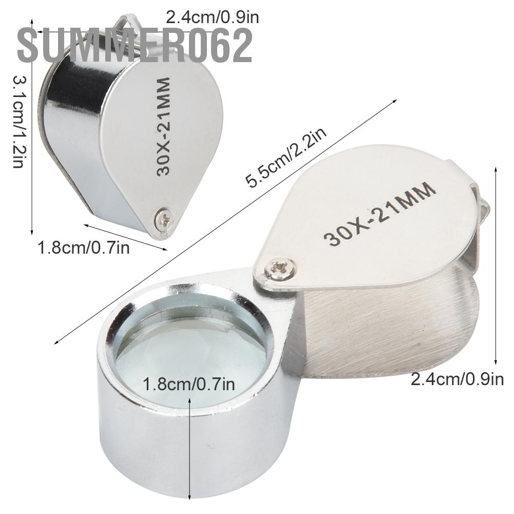 Summer062 Portable Mini Glass Magnifying Lens   Jewelers Magnifier for Identifying Jewelry Stamps Coins Antiques