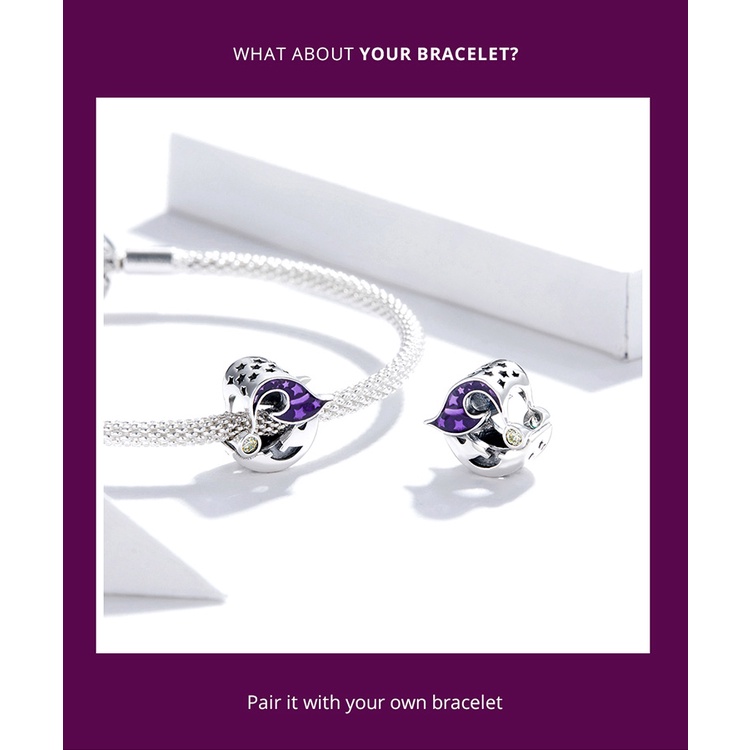 Hạt Charm Bamoer SCC1615 Bằng Bạc 925 Có 7 Kiểu Halloween Thời Trang Làm Vòng Tay &amp; Vòng Cổ DIY