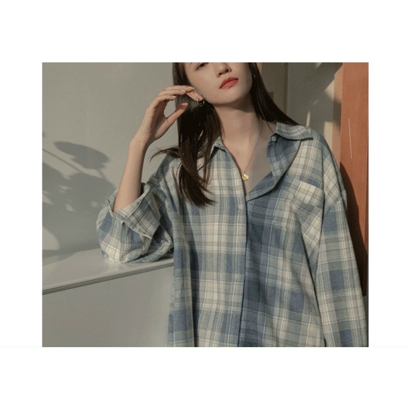 Áo sơ mi kẻ caro ulzzang đi học, đi chơi, áo khoác kèm video ảnh thật