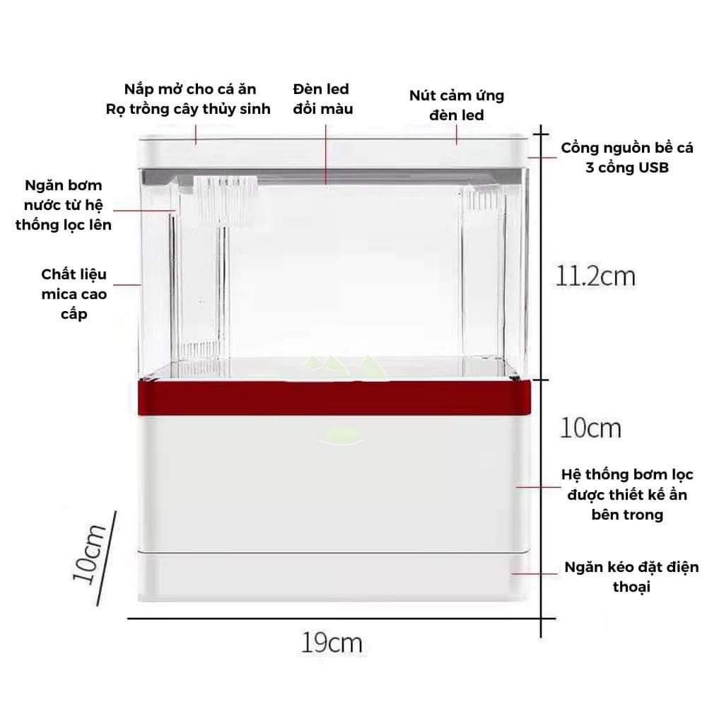 Hồ cá mini để bàn M9 cao cấp