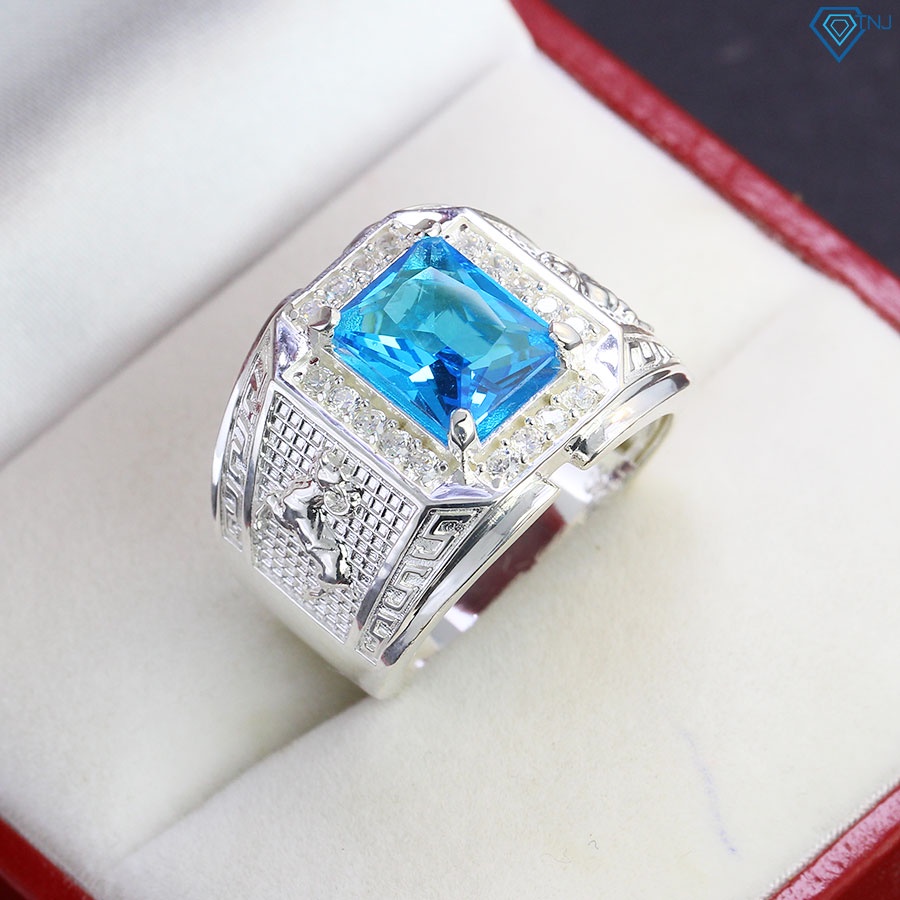 Nhẫn nam bạc đính đá tuổi mùi hình con dê NNA0291 - Trang sức TNJ