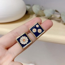 Bông Tai Mạ Bạc 925 Đính Đá Opal Phong Cách Nhật Hàn Thời Trang Mùa Hè Cho Nữ