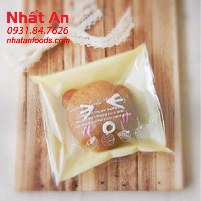 Túi dán đựng bánh trung thu/ cookies Họa Tiết 13x13cm - 100 cái
