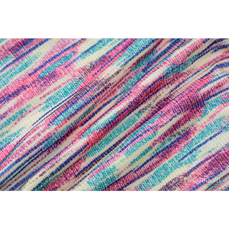 Thời Trang Đầm Tay Dài Hoạ Tiết Kẻ Sọc Thiết Kế Cổ Chữ V Quyến Rũ