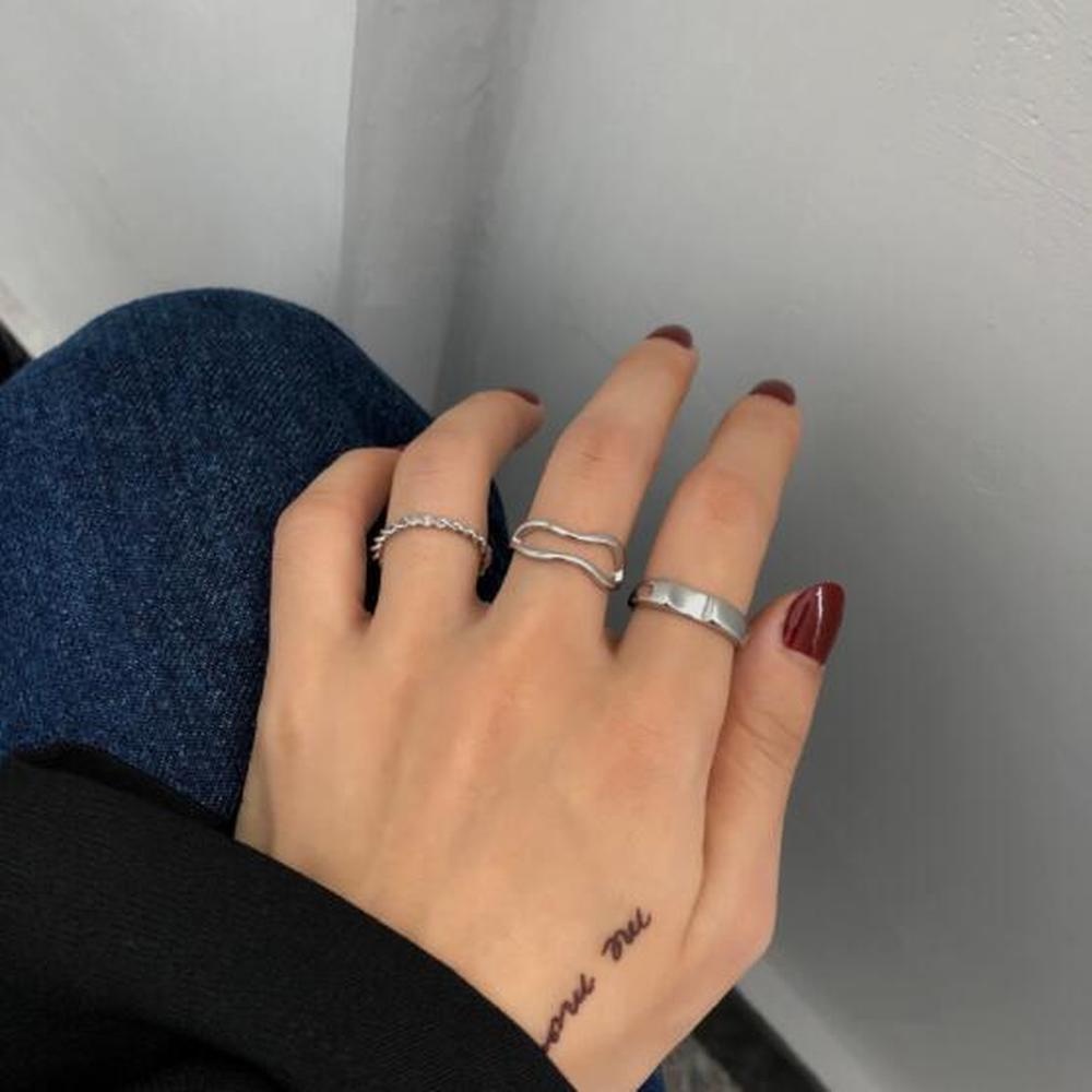 Set 3 Nhẫn Đeo Tay Thời Trang Đơn Giản Cho Nữ