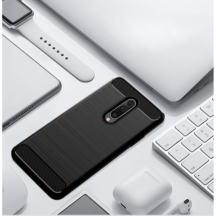 [SALE] Ốp lưng OnePlus 7 Pro/ OnePlus 7T Pro ốp vân phay xước carbon chống shock cao cấp, chống bám vân tay cực ôm máy