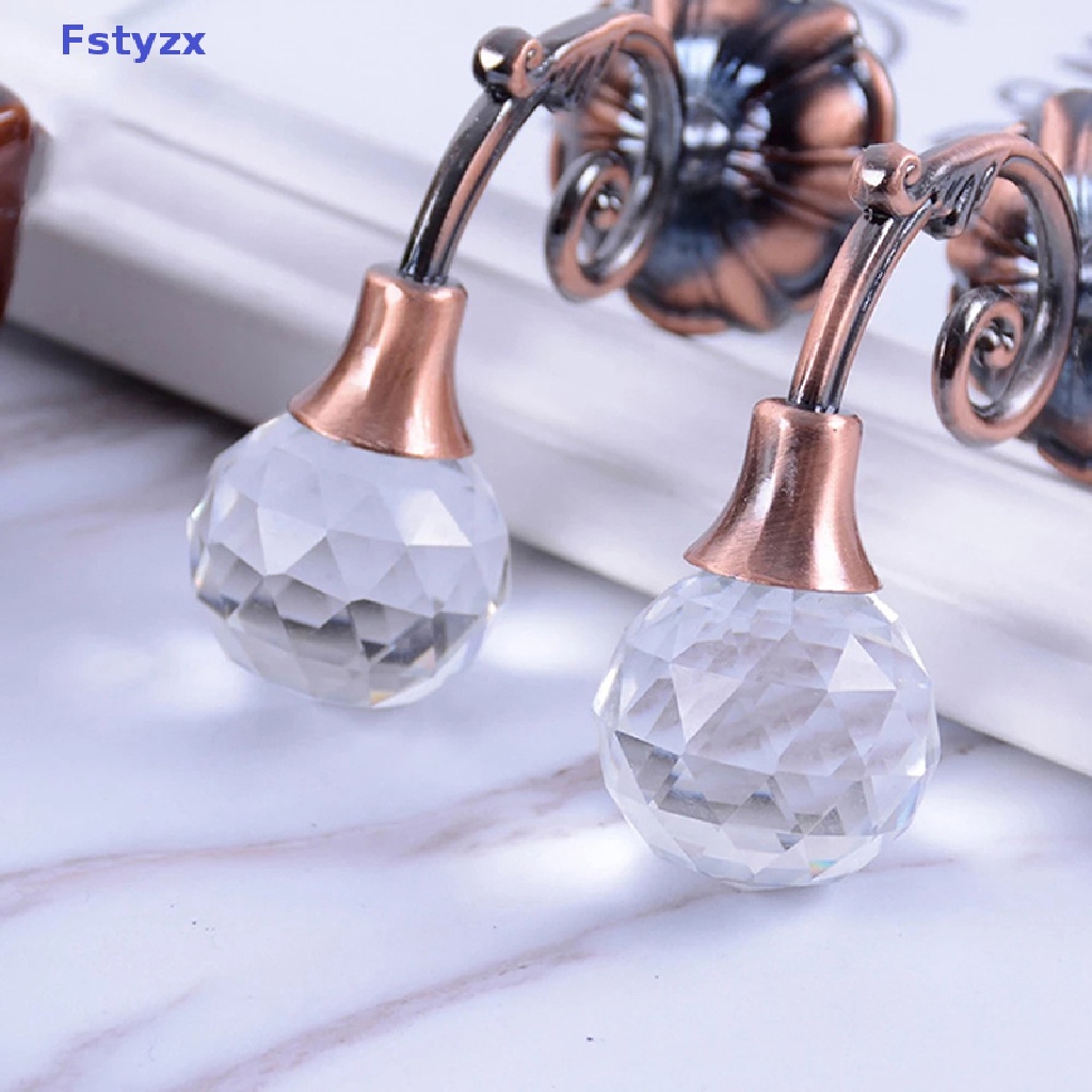 Bộ 2 Móc Treo Rèm Cửa Kính Bằng Kim Loại Pha Lê