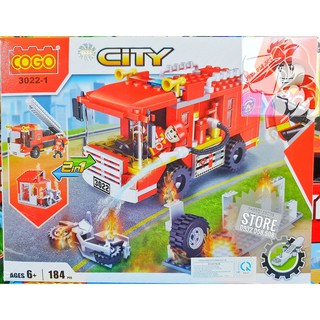 LEGO Lắp Ráp Xe Cứu Hỏa COGO 3022-1 ( 184 Mảnh )