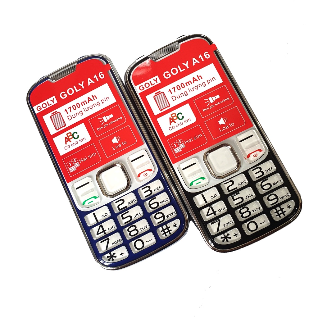 Điện thoại Goly A16 - Dành cho người già , Tặng kèm ốp lưng , Phím to , Loa to - Hàng chính hãng