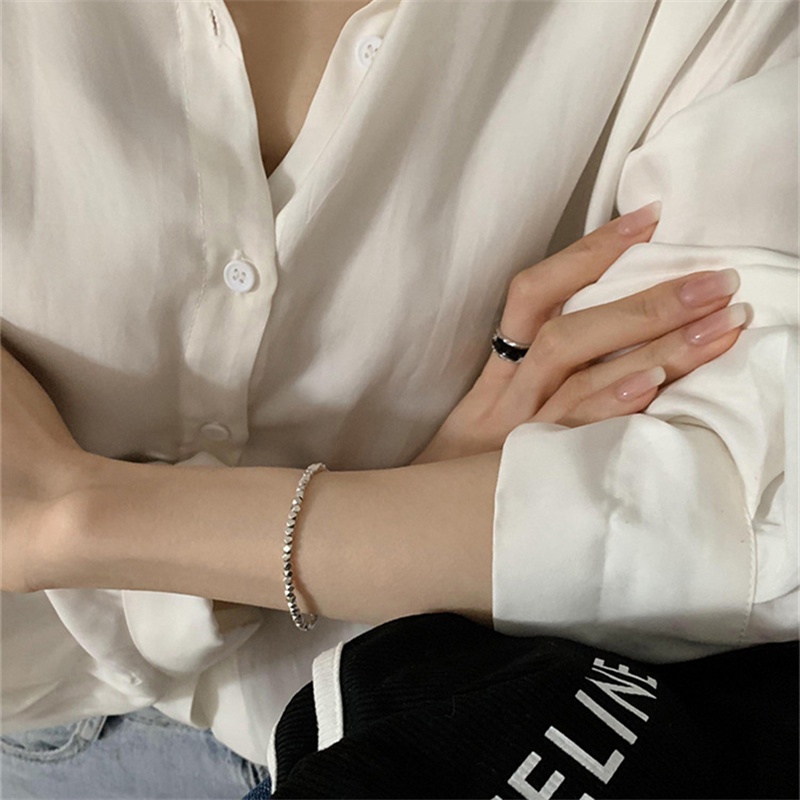 Vòng Đeo Tay Mạ Bạc 925 Đính Đá Phong Cách Hàn Quốc Thời Trang Dành Cho Nữ F504