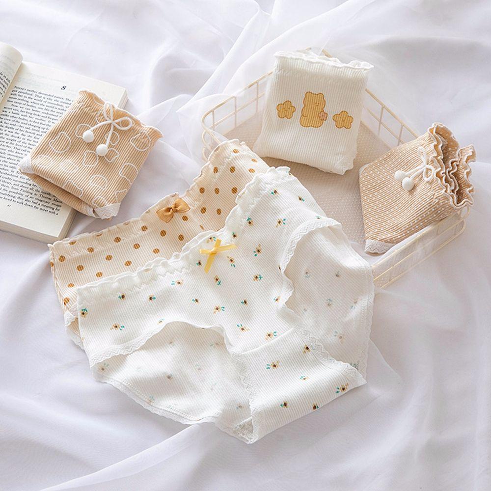 Quần Lót Cotton Lưng Vừa In Họa Tiết 2Life Thoáng Khí Quyến Rũ Cho Nữ